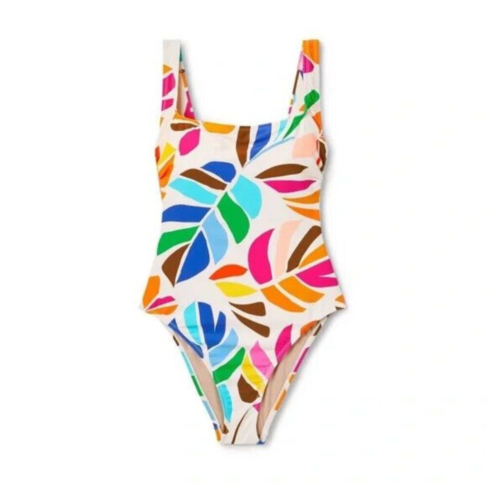 Tabitha Brown Women's Botanical Print Lowback One Piece Swimsuit - XS - NEW - Picture 3 of 6
